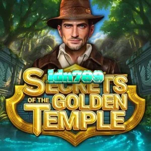 Pemandangan atmosferik dari slot bertema kuil emas dengan elemen petualangan.